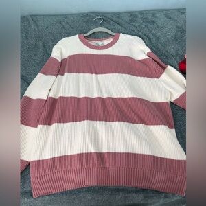Striped Pink and Cream Sweater